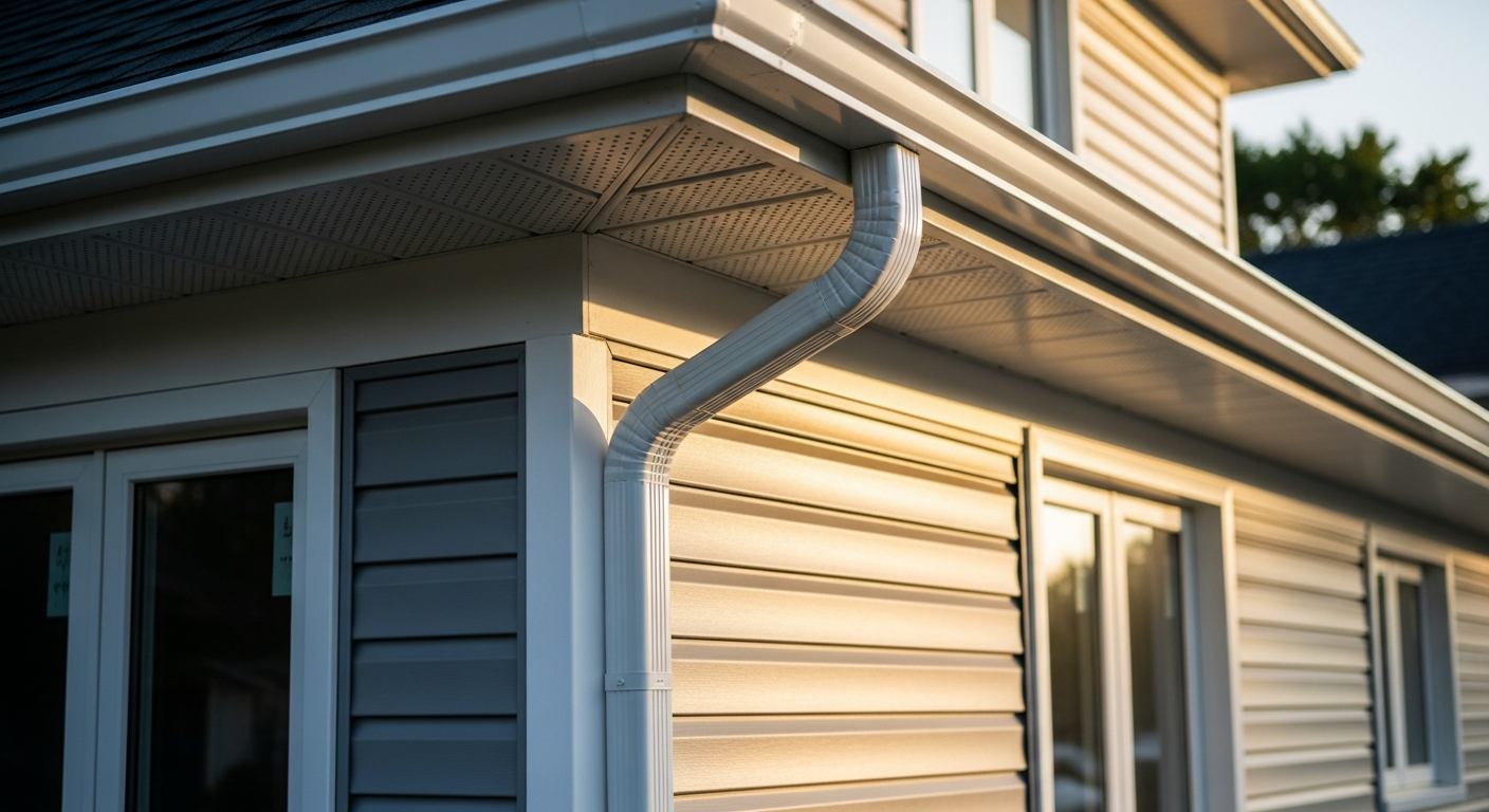Completed vinyl siding installation work showcasing finishing details in Georgina
