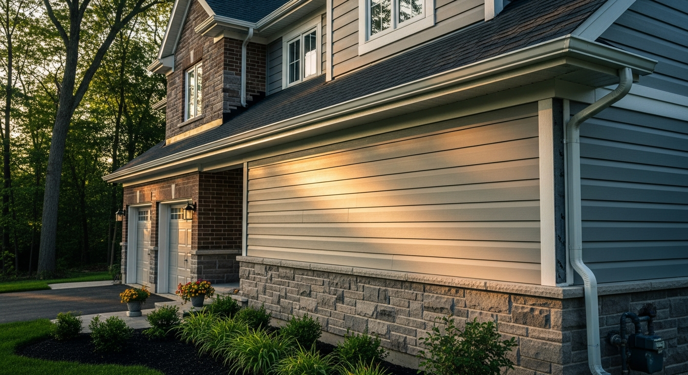 Recently completed vinyl siding installation renovation in a Milton home