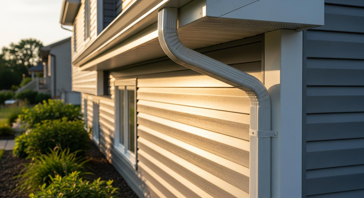 Detail view of a vinyl siding installation job finished in Pickering — expert craftsmanship