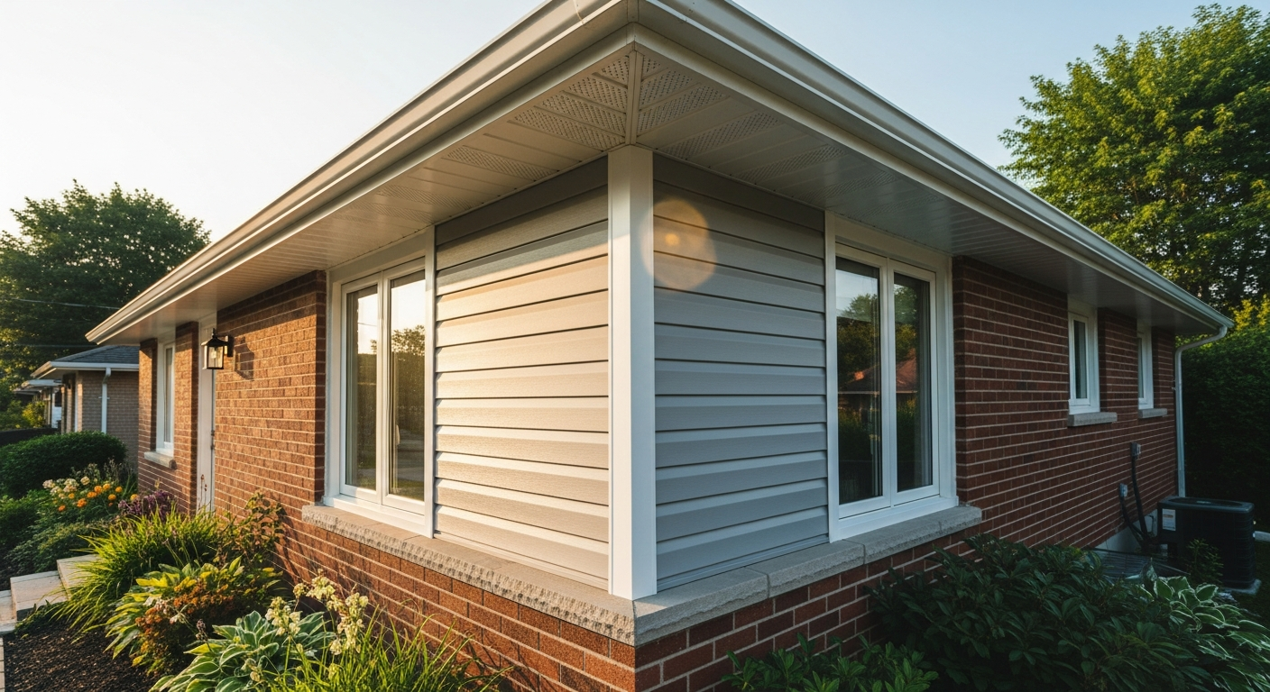 Final result of a vinyl siding installation project at a Scarborough residence