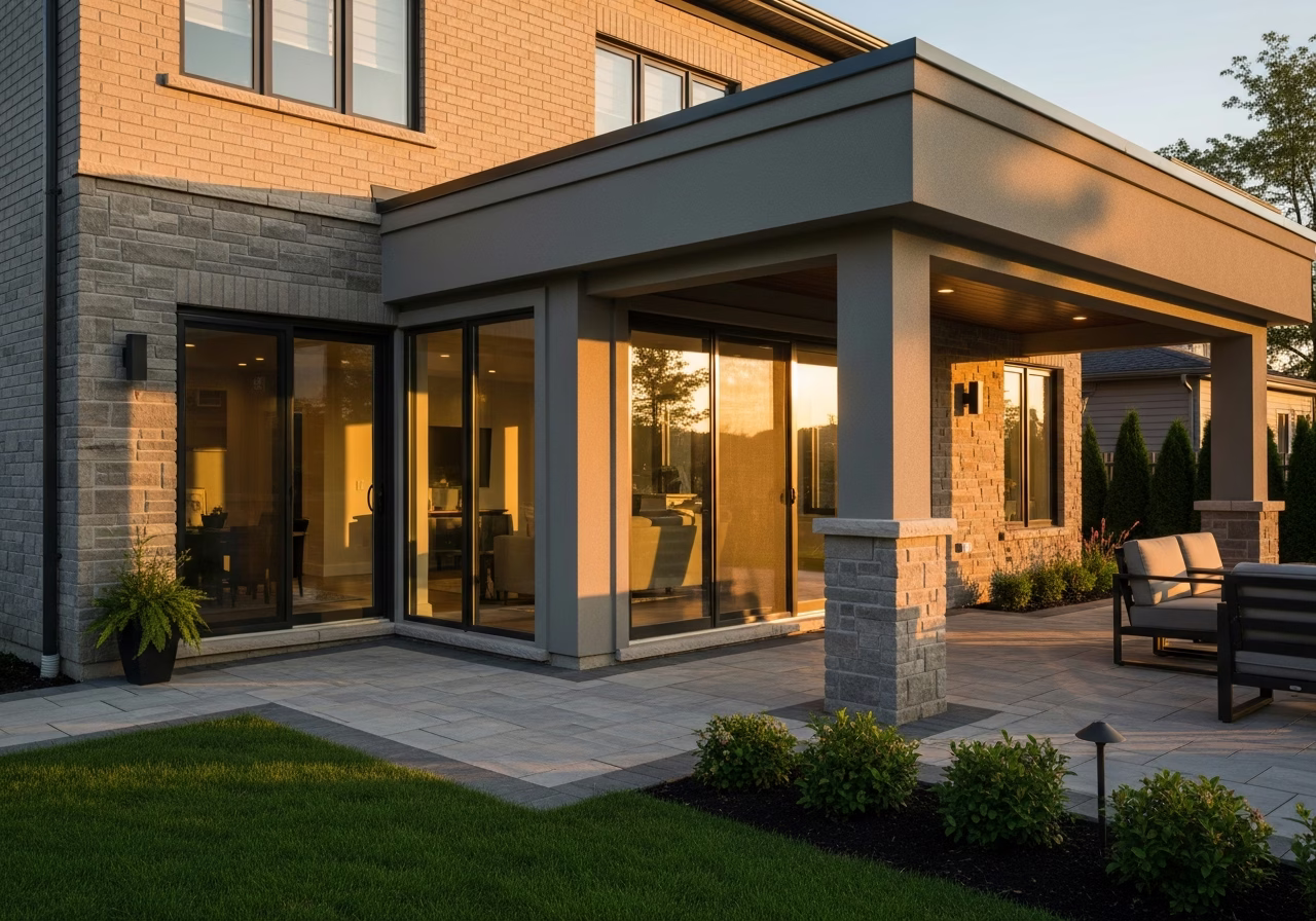 Finished walkout basement creation result in a Toronto/GTA home, photographed in natural light