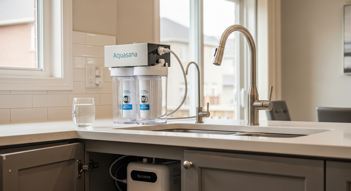 On-site water filtration install detail at a Clarington property