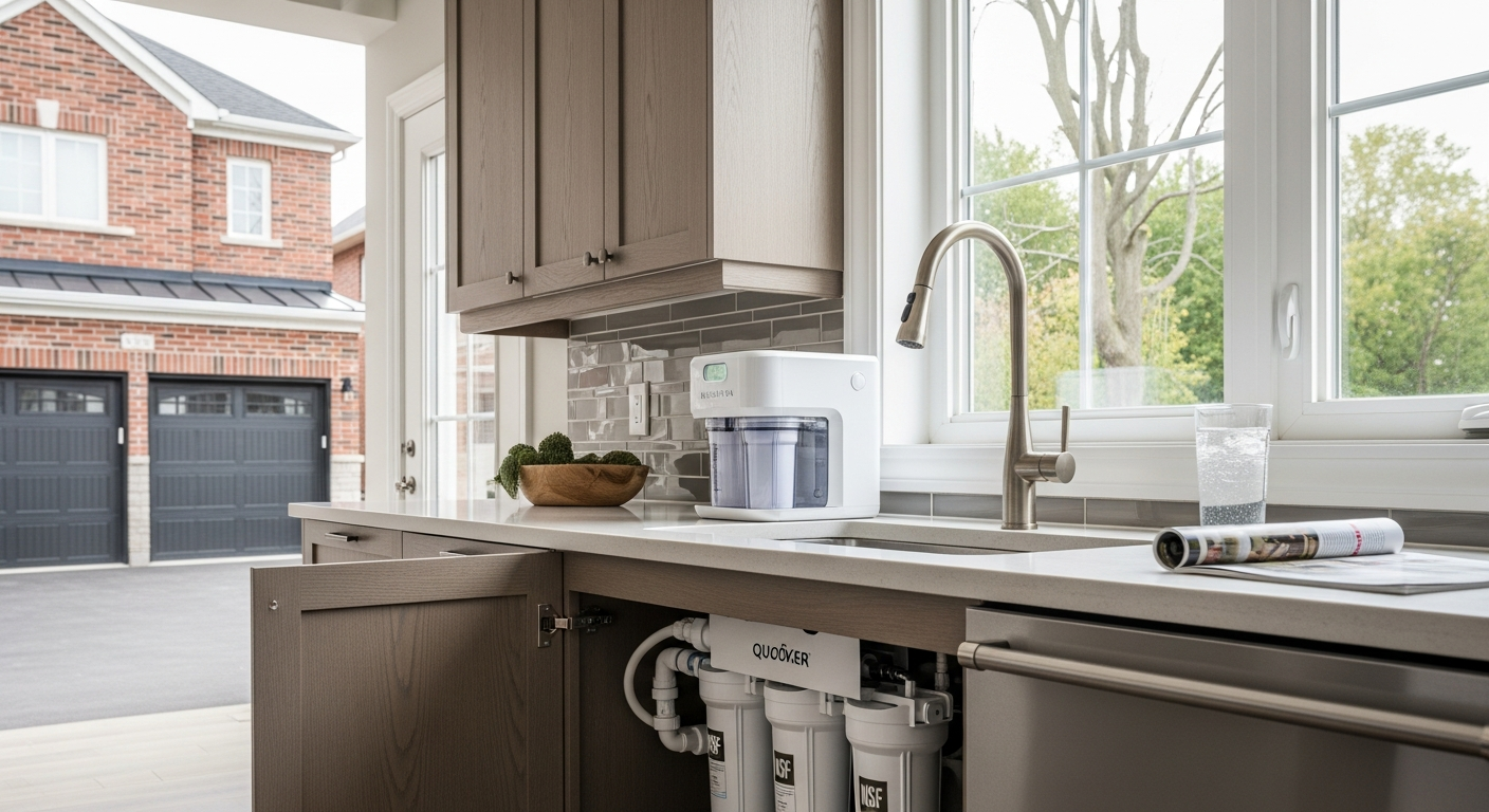 On-site water filtration install detail at a Milton property