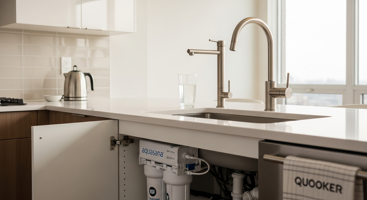 Detail view of a water filtration job finished in Toronto — expert craftsmanship