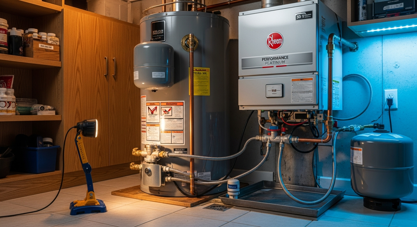 Recently completed water heater repair & installation renovation in a Ajax home