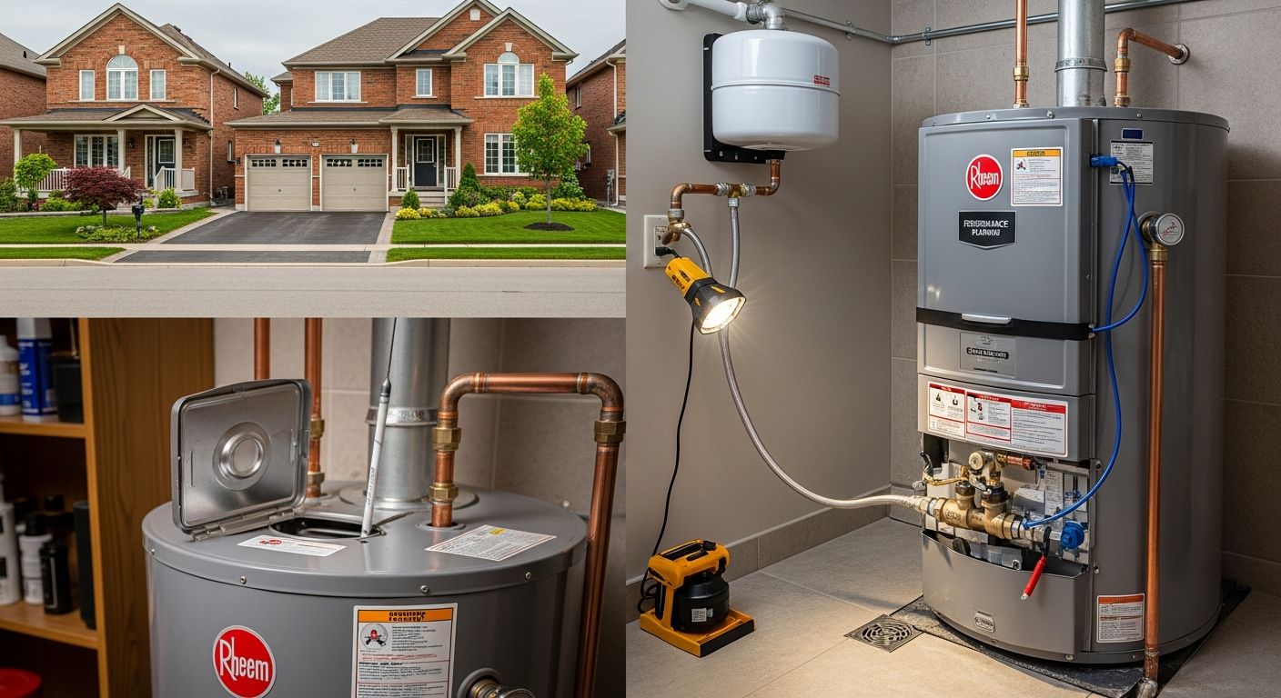 Water Heater Repair & Installation portfolio close-up from a Brampton renovation by RenoHouse