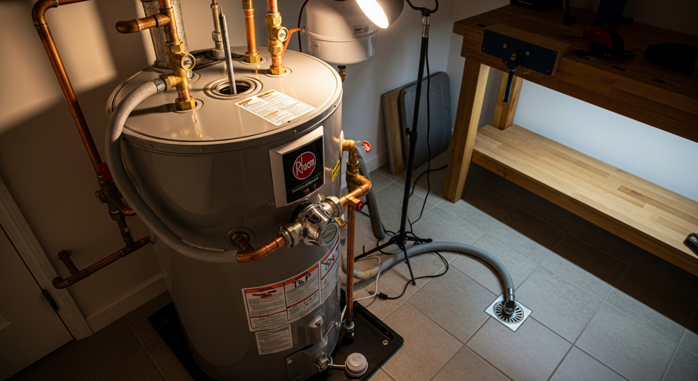 Completed water heater repair & installation work showcasing finishing details in Etobicoke