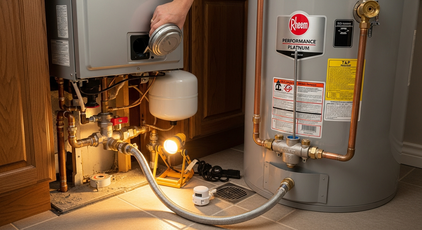 On-site water heater repair & installation install detail at a Markham property