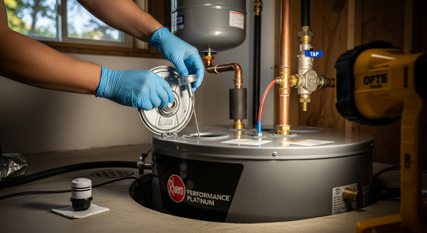 Completed water heater repair & installation work showcasing finishing details in Oshawa