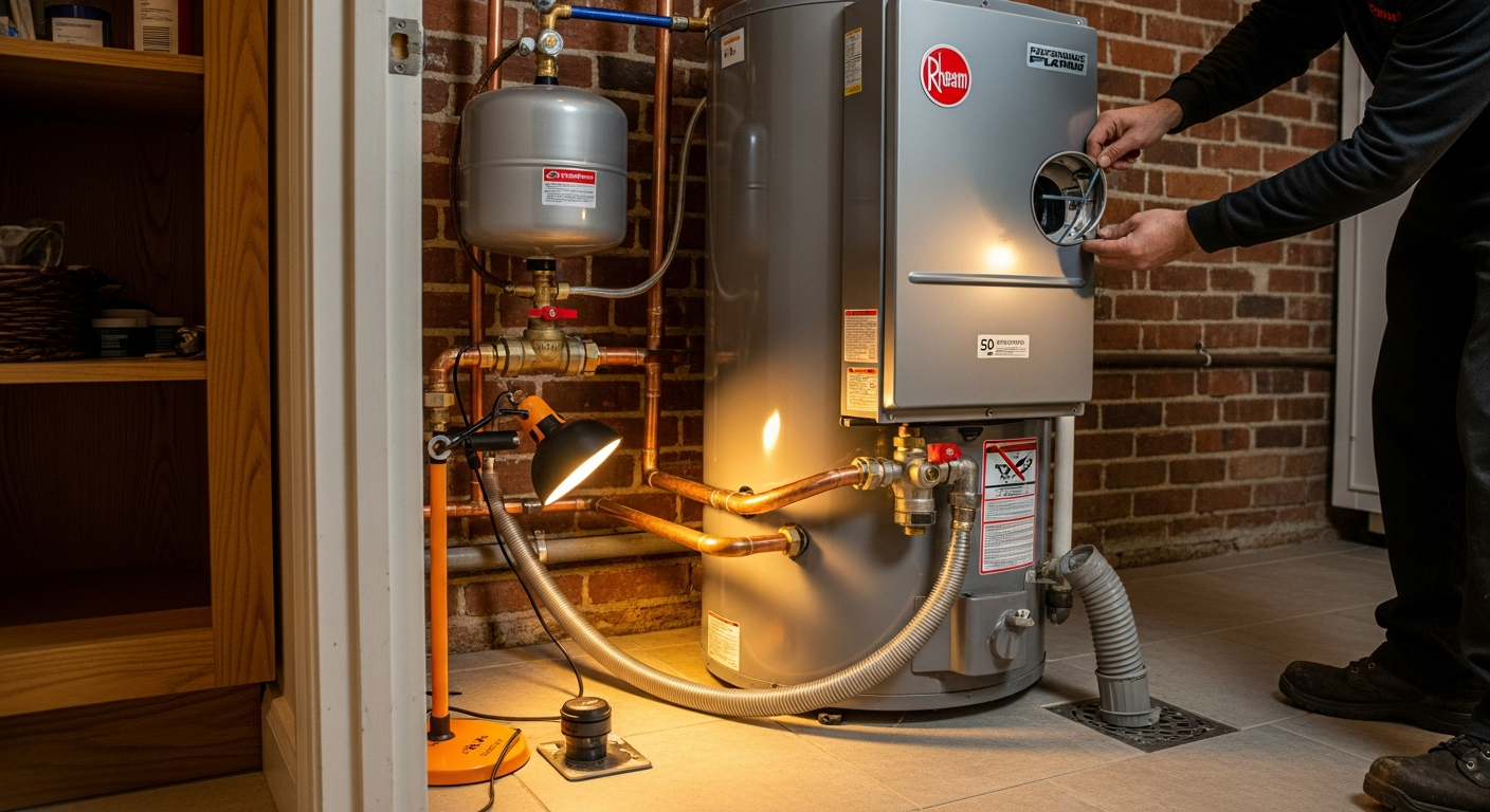 On-site water heater repair & installation install detail at a Scarborough property