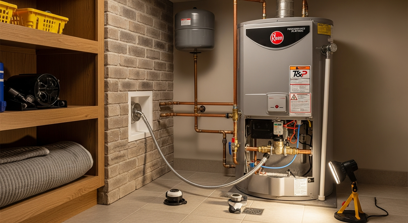 Detail view of a water heater repair & installation job finished in Stouffville — expert craftsmanship