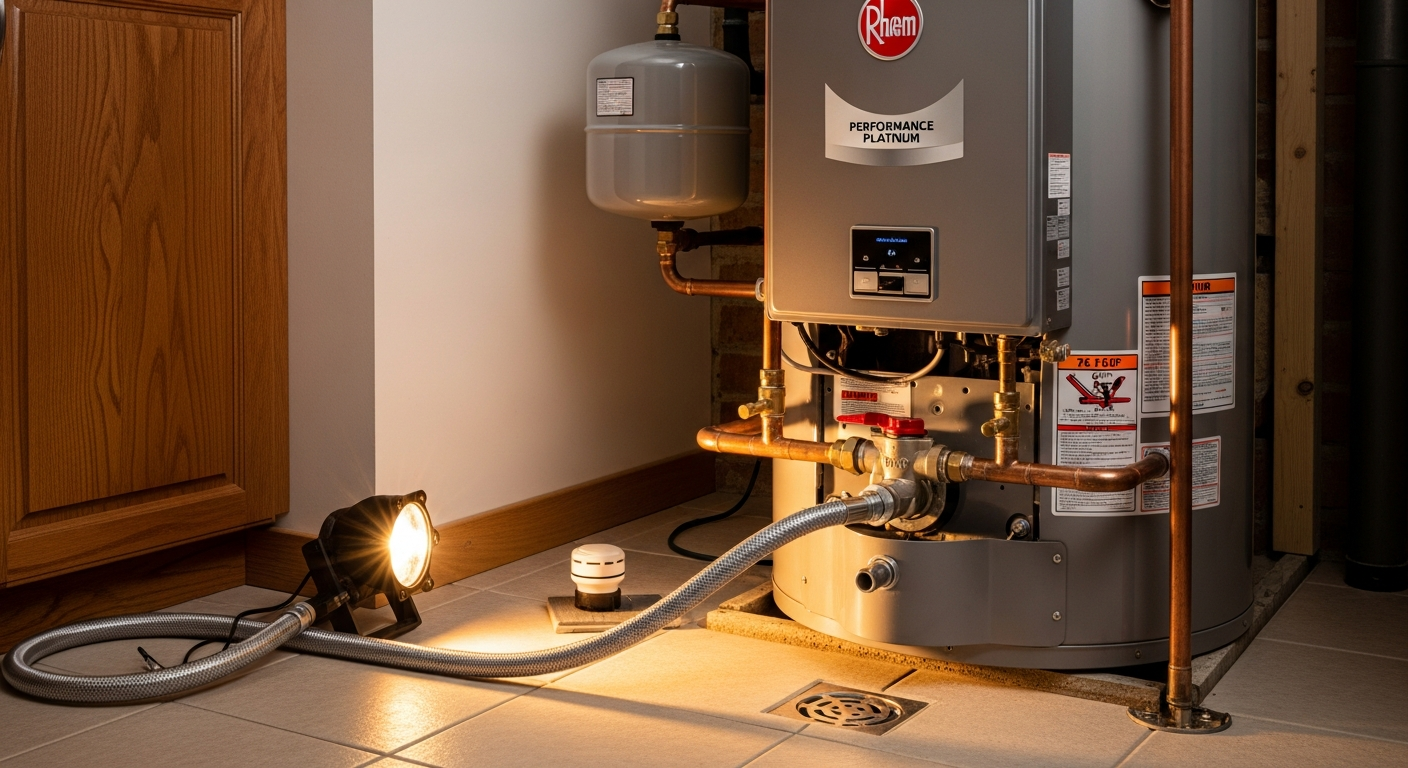 Water Heater Repair & Installation portfolio close-up from a Toronto renovation by RenoHouse