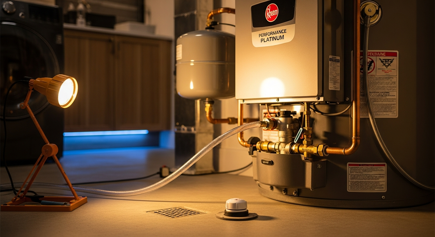 Completed water heater repair & installation work showcasing finishing details in Whitby