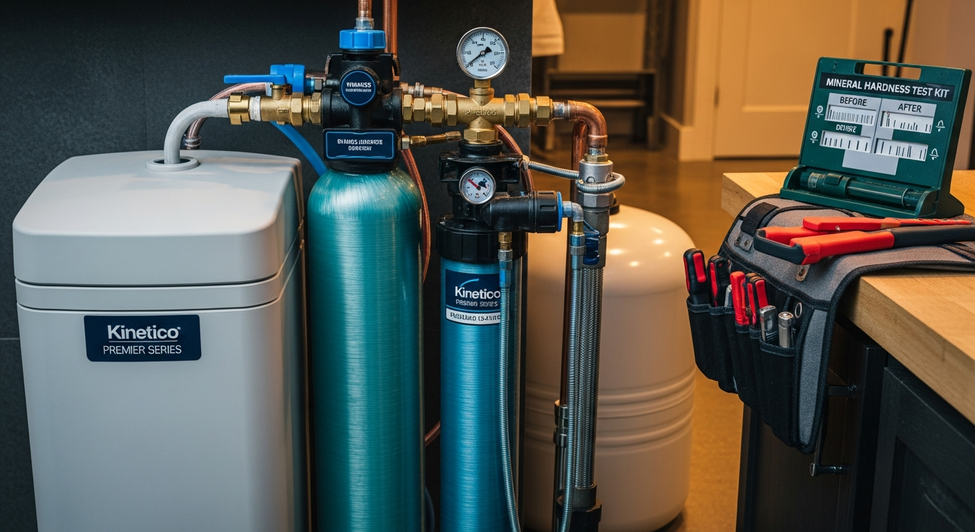 Recent Aurora-area water softener installation project — professional finish detail
