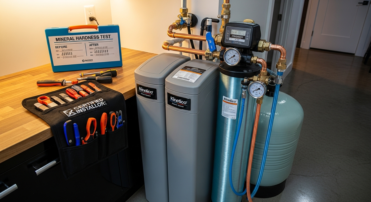 Caledon water softener installation portfolio sample — finished by licensed RenoHouse crew