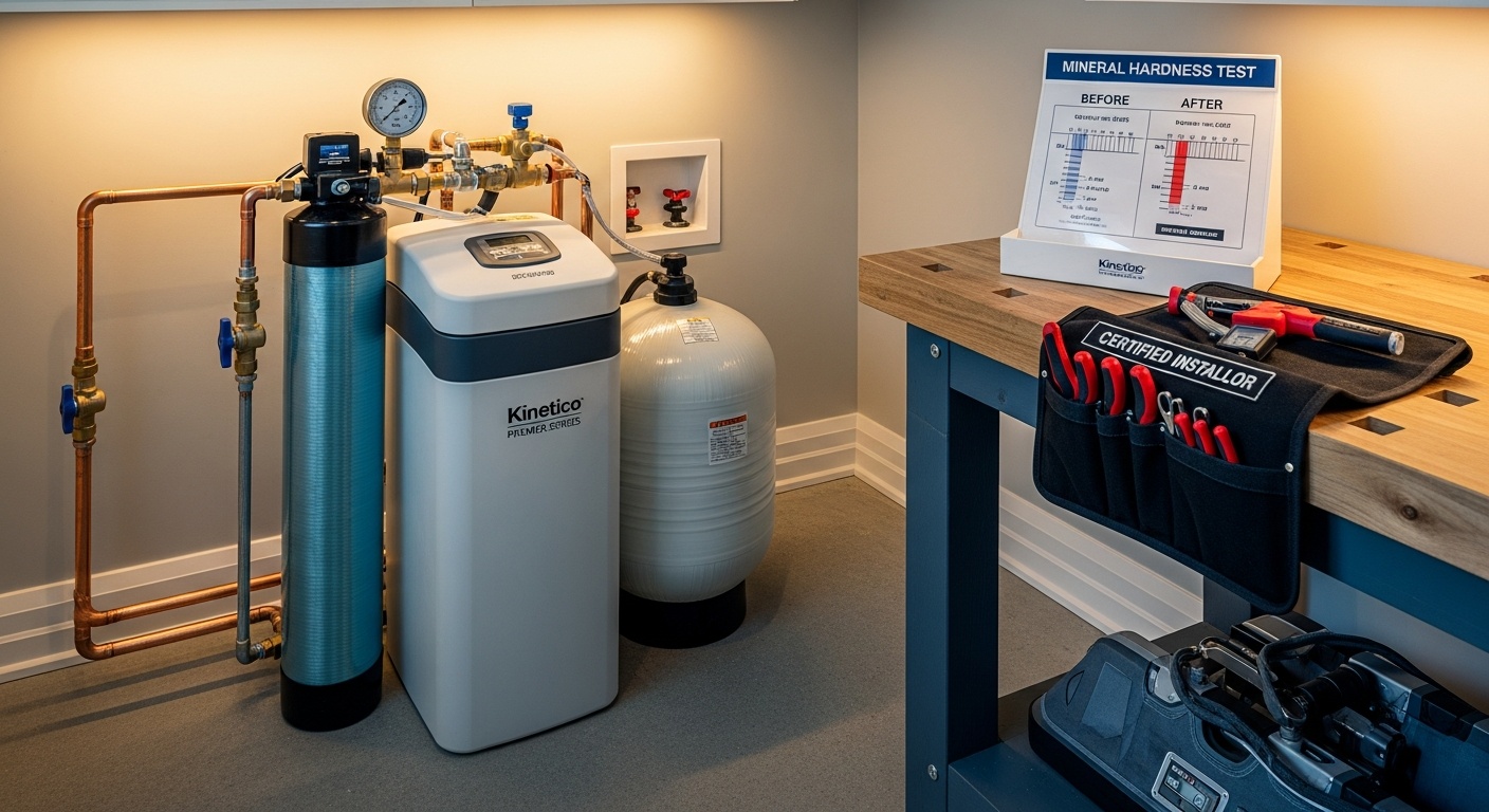 Recently completed water softener installation renovation in a East Gwillimbury home