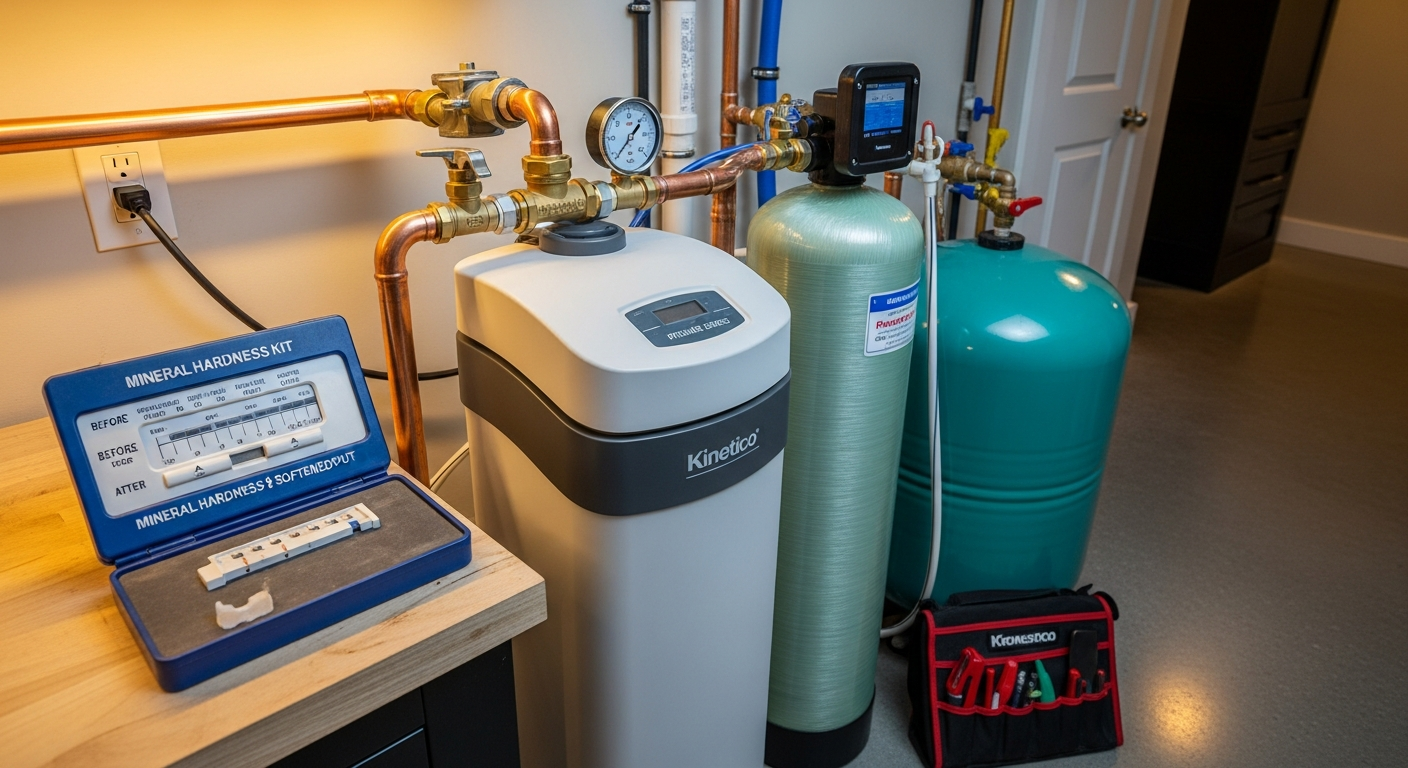 Recent Uxbridge-area water softener installation project — professional finish detail