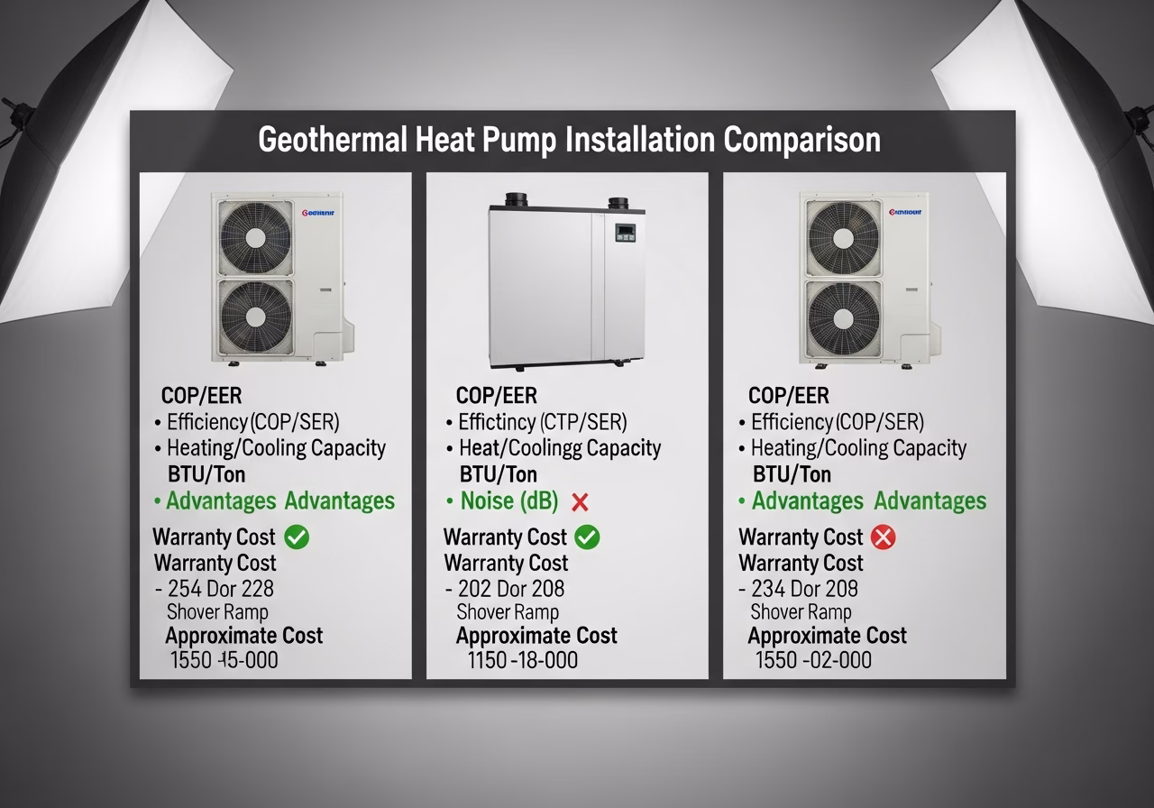 Geothermal Heat Pump Installation brand and material comparison