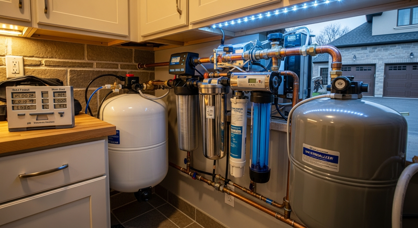 Recent Aurora-area well water treatment project — professional finish detail