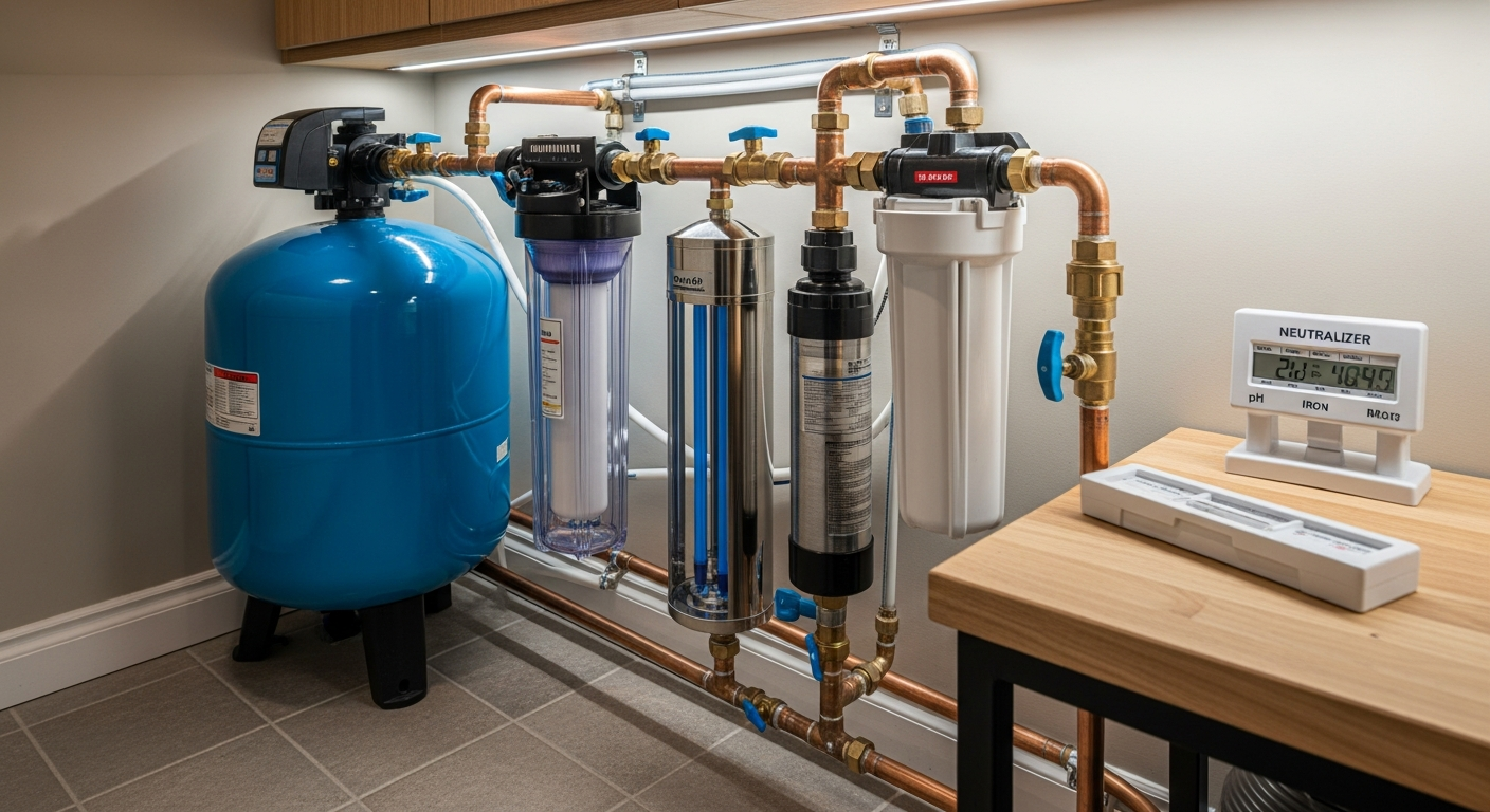 Final result of a well water treatment project at a East Gwillimbury residence