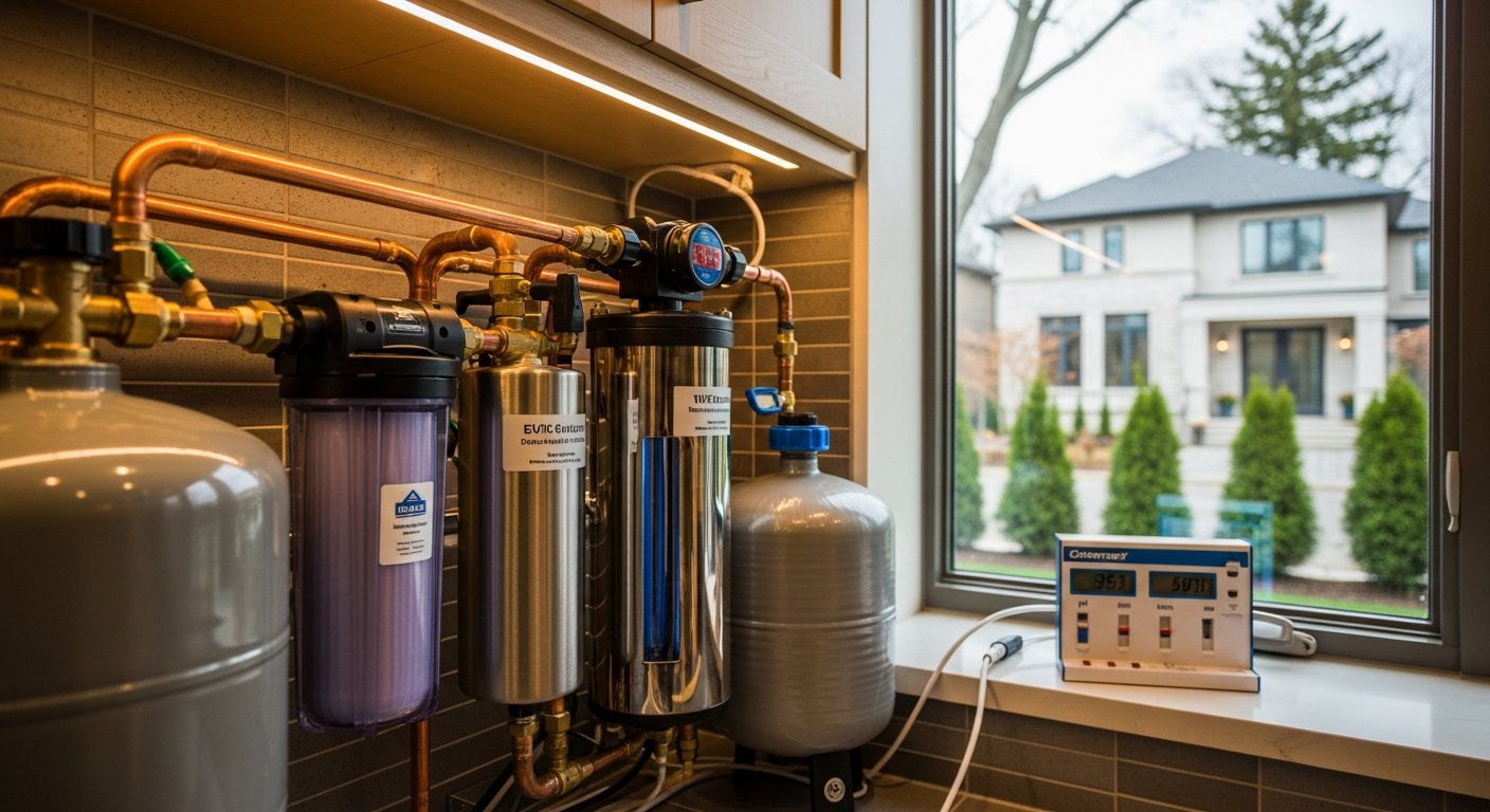 Detail view of a well water treatment job finished in Markham — expert craftsmanship