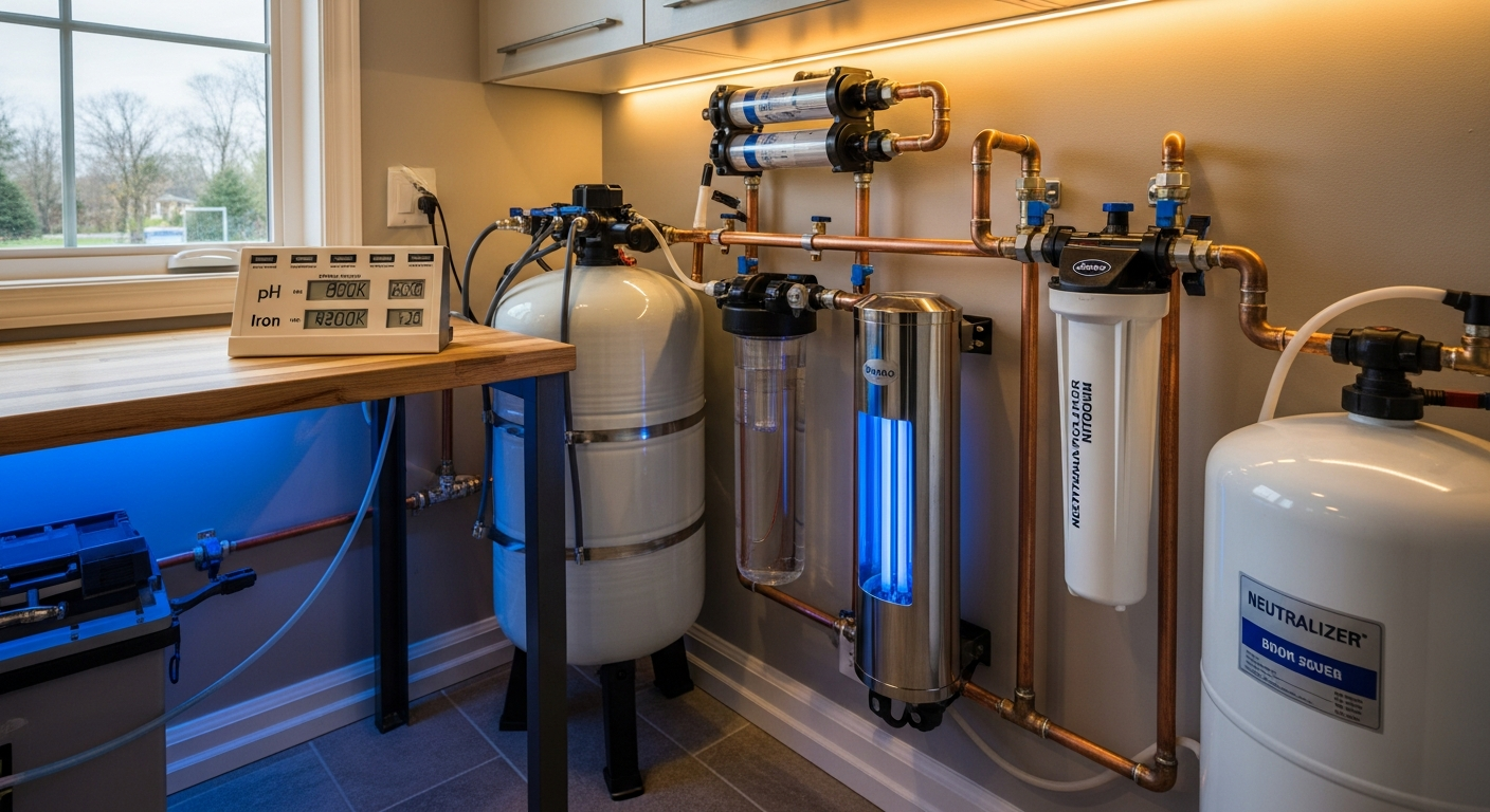 Detail view of a well water treatment job finished in Stouffville — expert craftsmanship