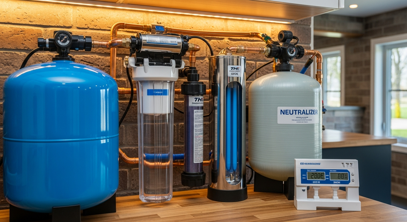 Recently completed well water treatment renovation in a Uxbridge home