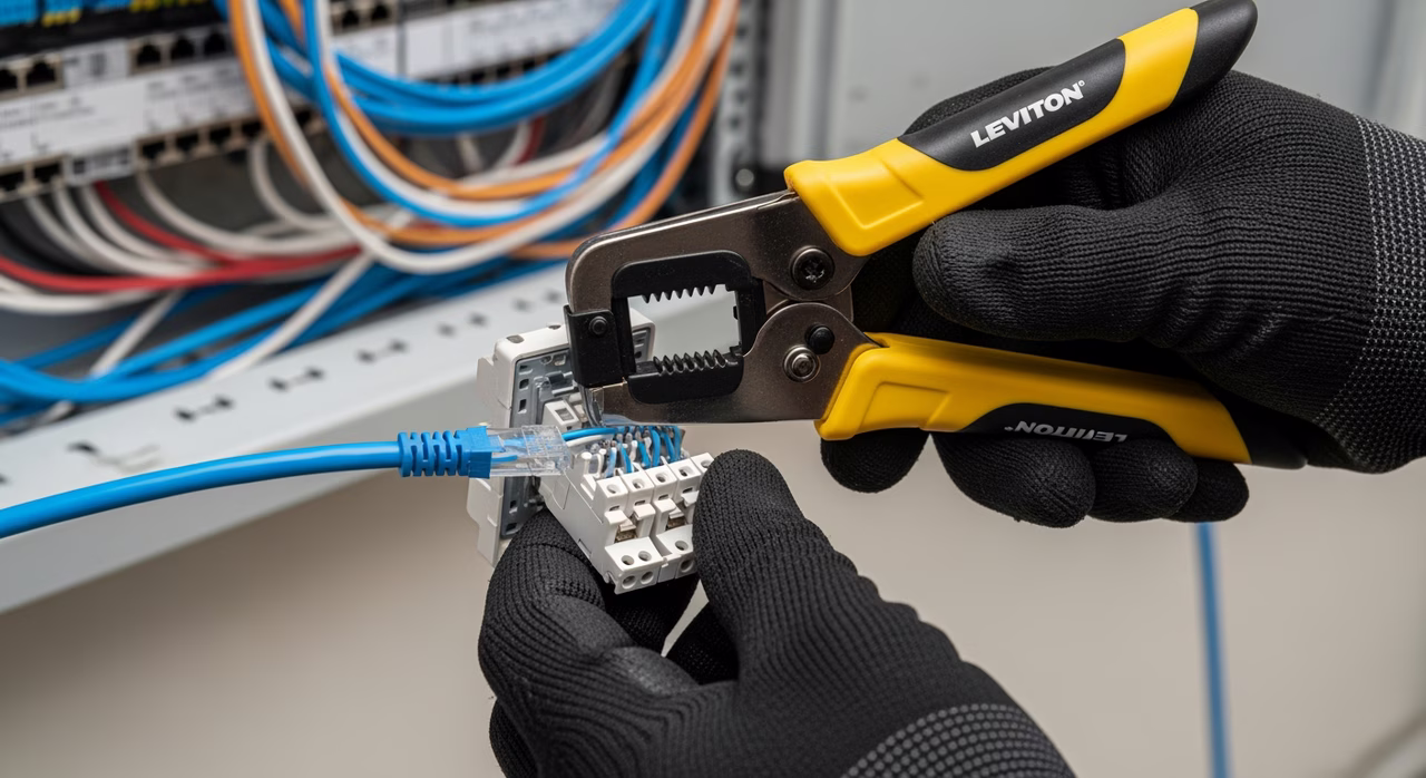 ECRA/ESA-certified low-voltage technician running Cat6 cable to home office in Markham new build