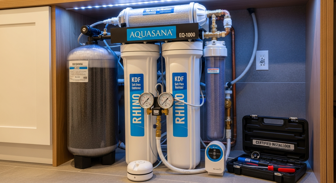 Recent East Gwillimbury-area whole-house water filtration project — professional finish detail