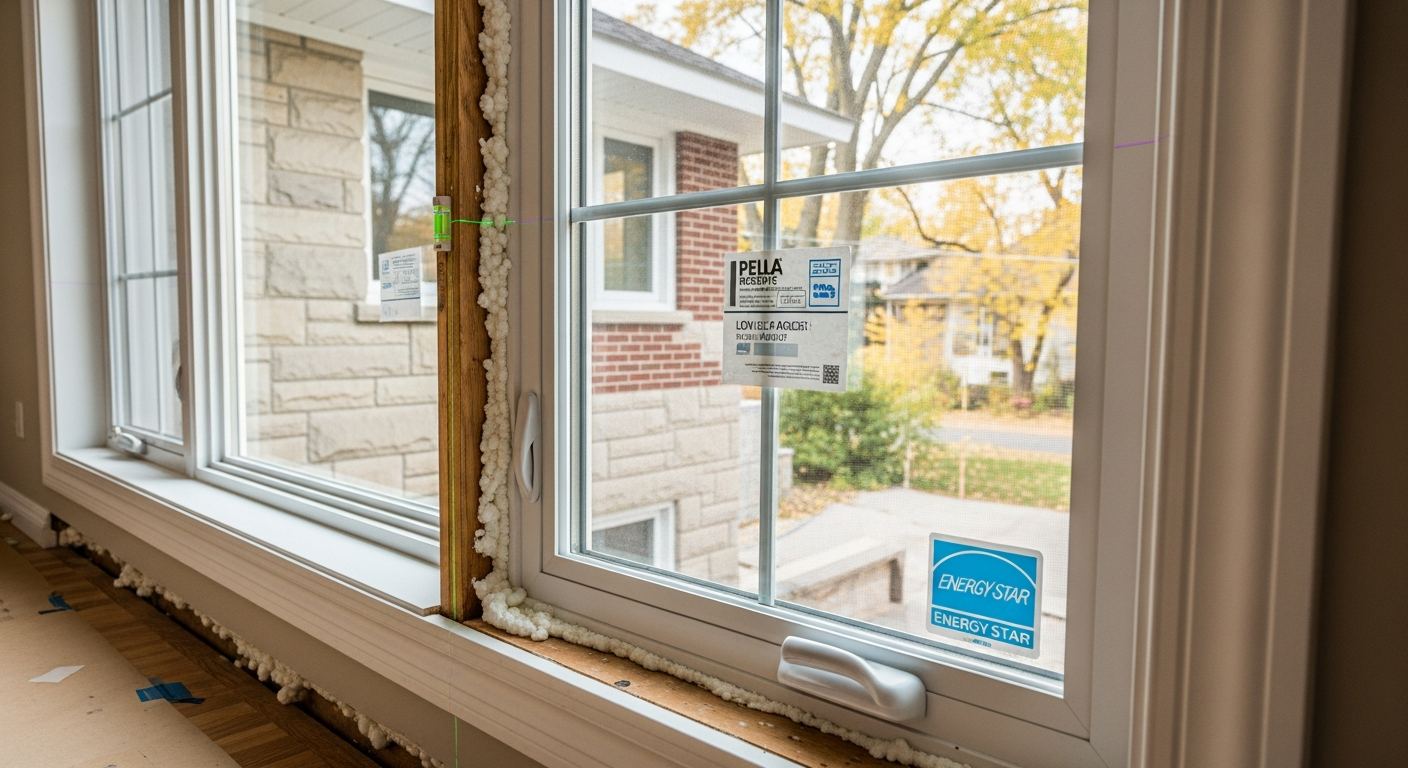 Detail view of a window replacement job finished in Burlington — expert craftsmanship