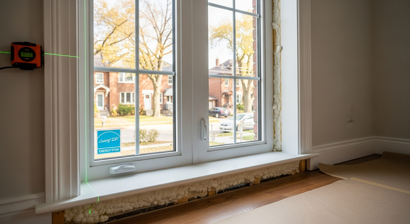 On-site window replacement install detail at a Georgina property