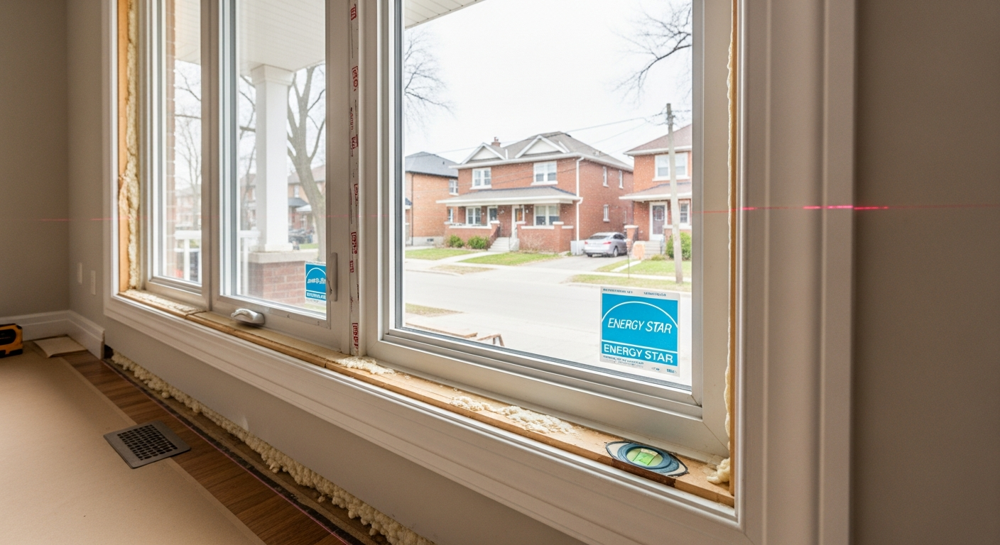 Editorial detail of a Scugog window replacement install — visible quality finish