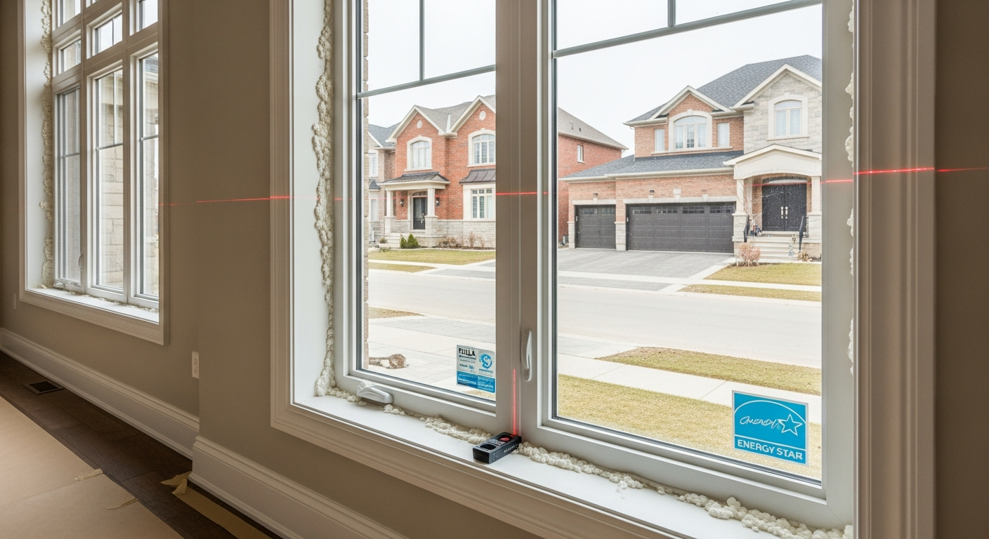 Completed window replacement work showcasing finishing details in Vaughan