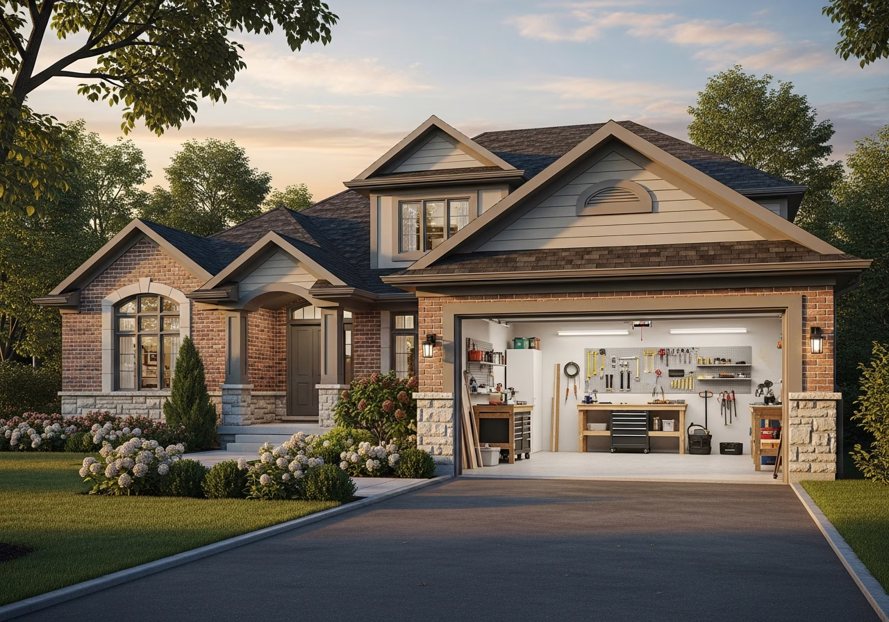 Completed Garage Workshop Buildout in Toronto/GTA home