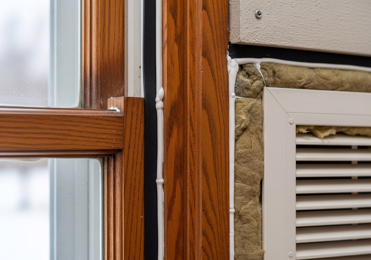 Close-up detail of professionally completed home winterization services showing craftsmanship and finish quality