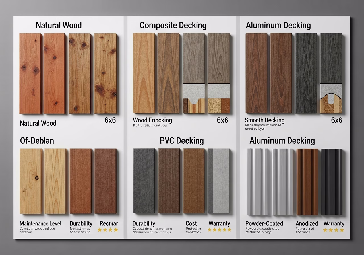 Brand and material comparison for wood deck replacement